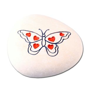 Vlindersteen hartjes oranje